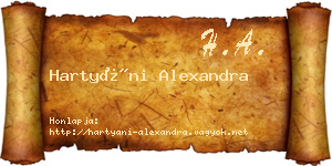 Hartyáni Alexandra névjegykártya