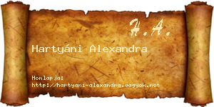Hartyáni Alexandra névjegykártya